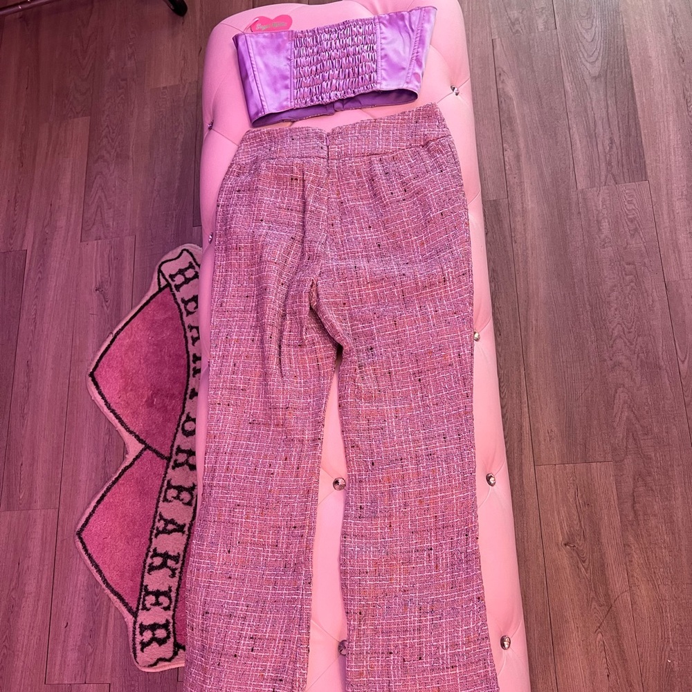 Sugar Thrillz Purple Tweed Corset Top and Skirt Set - Picture 4 of 7